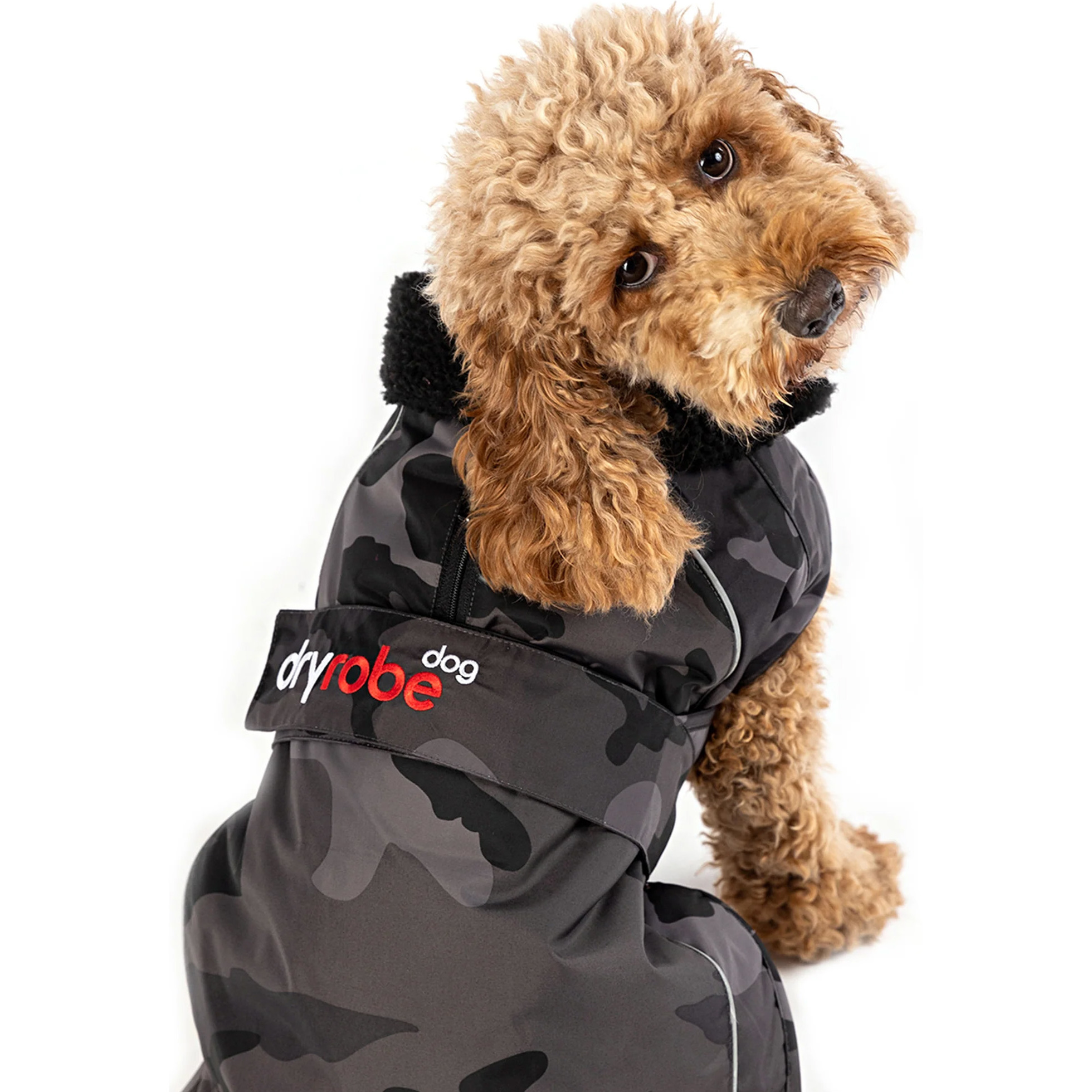 2026 Dryrobe Dog Coat V3DRDC - Black / Camo
